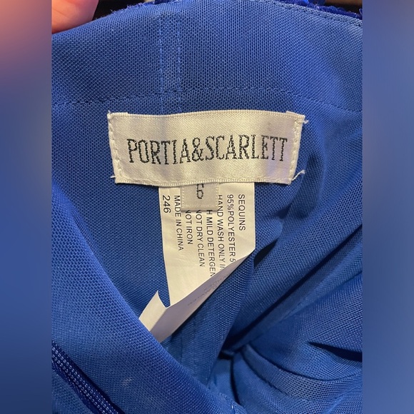 Portia and Scarlett Dresses Sequin and Rhinestone Gown Cobalt Blue Size:6 - Picture 12 of 14